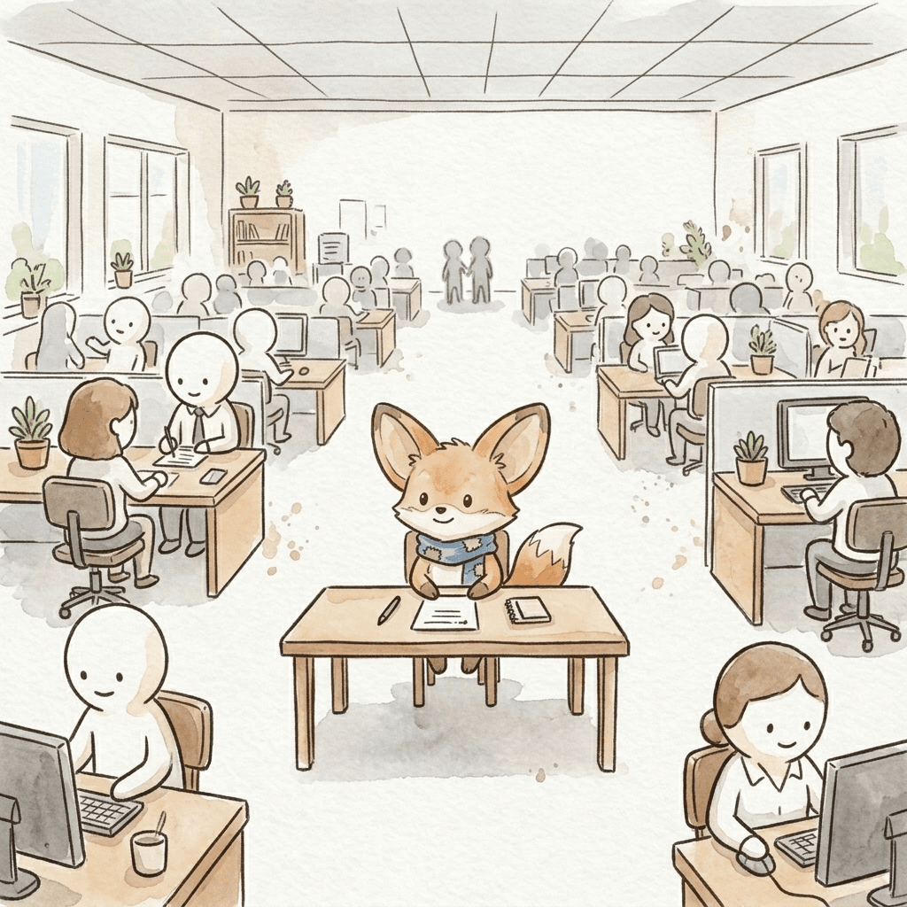 Brand-webtoonmarketing-comic met personages in een slice-of-life-scène